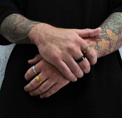 Drehring Herren | Ring zum Drehen | Edelstahl | Anti Stress-Chaps Herrenmode
