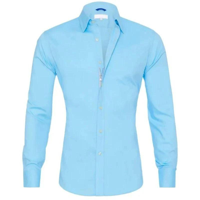 Faltenfreies Hemd – Langärmeliges, Bügelfreies Herrenhemd mit Knopfleiste-Chaps Herrenmode