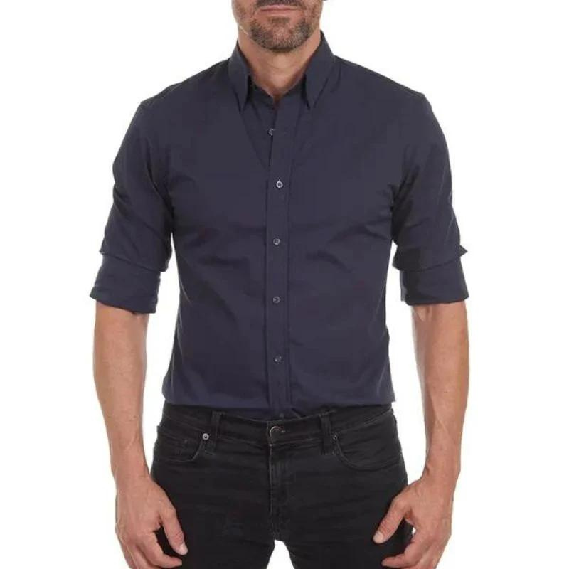 Faltenfreies Hemd – Langärmeliges, Bügelfreies Herrenhemd mit Knopfleiste-Chaps Herrenmode