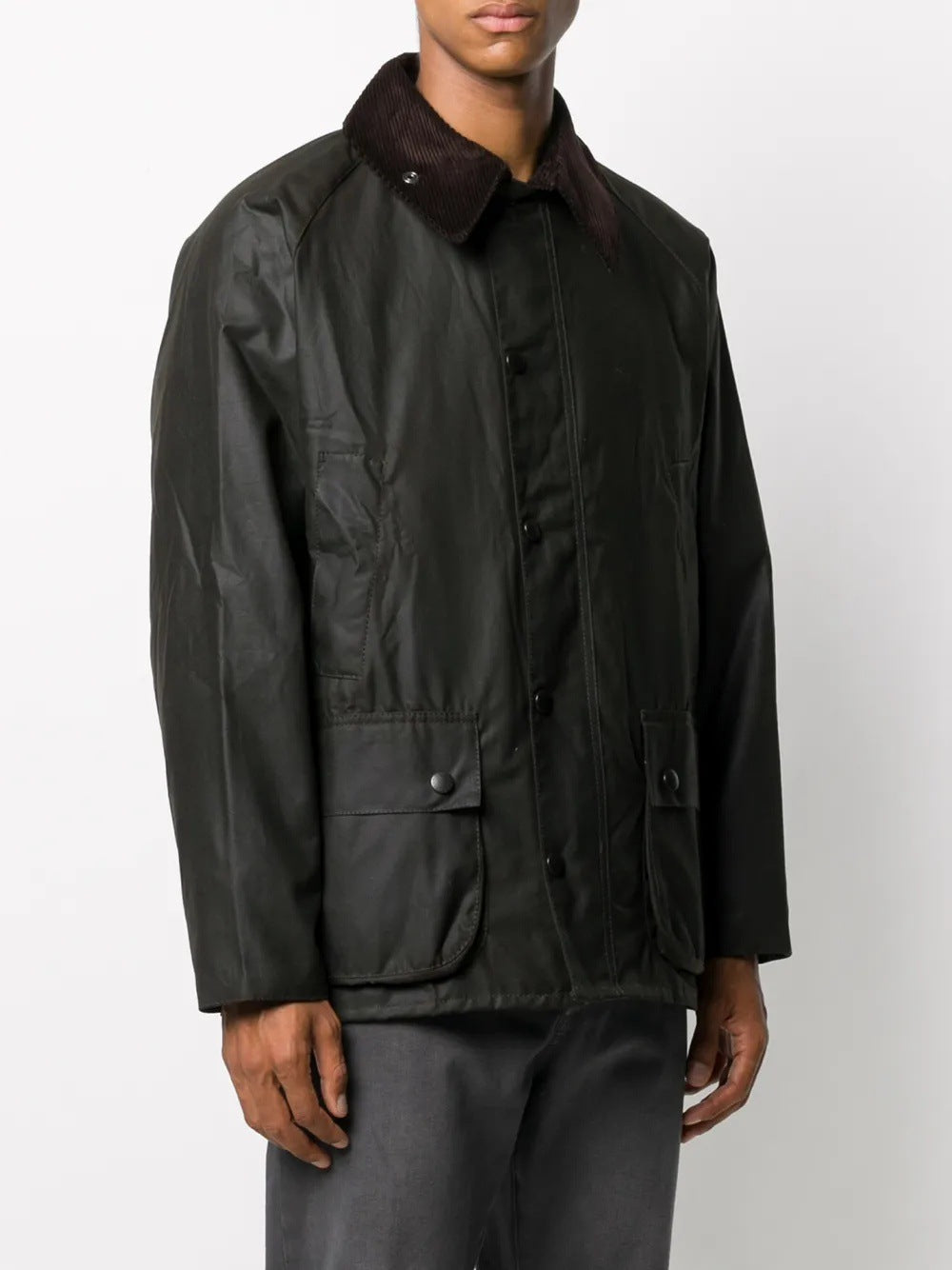 Feldjacke | Lockere Passform | Zip-Up | Cargo Jacke | Herrenjacke-Schwarz/Olivgrün-M-Chaps Herrenmode