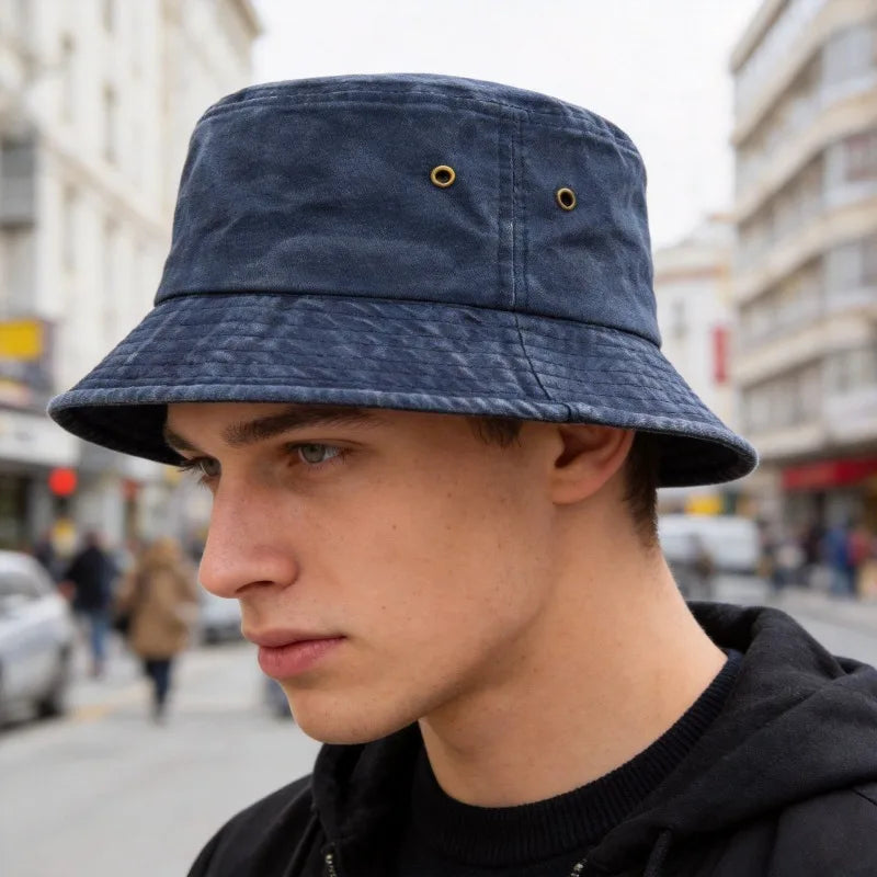 Fischerhut Herren | Bucket Hat | Baumwolle | Washed Optik-Chaps Herrenmode