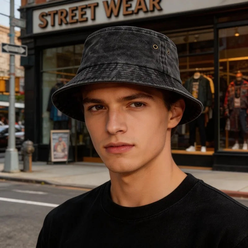 Fischerhut Herren | Bucket Hat | Baumwolle | Washed Optik-Chaps Herrenmode