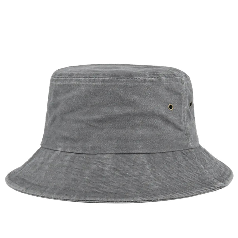 Fischerhut Herren | Bucket Hat | Baumwolle | Washed Optik-Hellgrau-Chaps Herrenmode