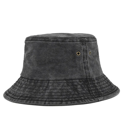 Fischerhut Herren | Bucket Hat | Baumwolle | Washed Optik-Schwarz-Chaps Herrenmode