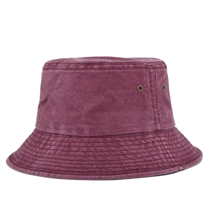 Fischerhut Herren | Bucket Hat | Baumwolle | Washed Optik-Weinrot-Chaps Herrenmode