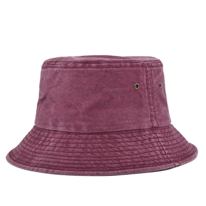 Fischerhut Herren | Bucket Hat | Baumwolle | Washed Optik-Weinrot-Chaps Herrenmode