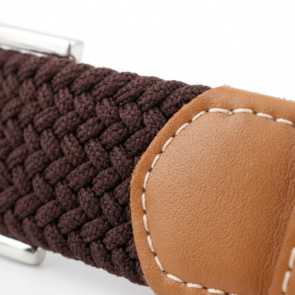 Flechtgürtel Herren | Stoffgürtel | Dehnbar | Lederdetails-Chaps Herrenmode
