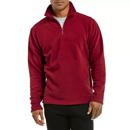 Fleece-Pullover | Halb-Reißverschluss | Pullover | Viertel-Reißverschluss-Fleece | Herren-Fleece-Bordeaux-S-Chaps Herrenmode