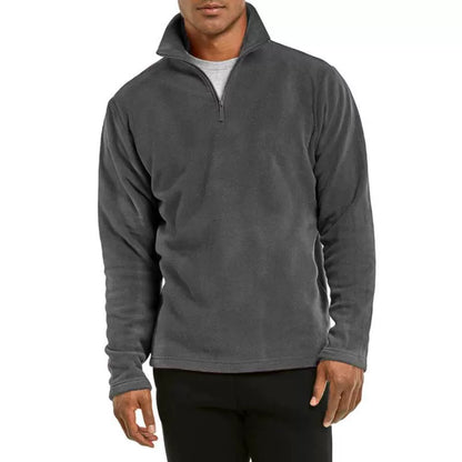 Fleece-Pullover | Halb-Reißverschluss | Pullover | Viertel-Reißverschluss-Fleece | Herren-Fleece-Dunkelgrau-S-Chaps Herrenmode