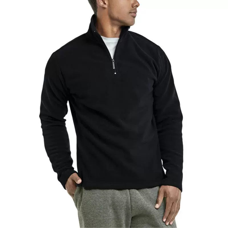 Fleece-Pullover | Halb-Reißverschluss | Pullover | Viertel-Reißverschluss-Fleece | Herren-Fleece-Schwarz-S-Chaps Herrenmode