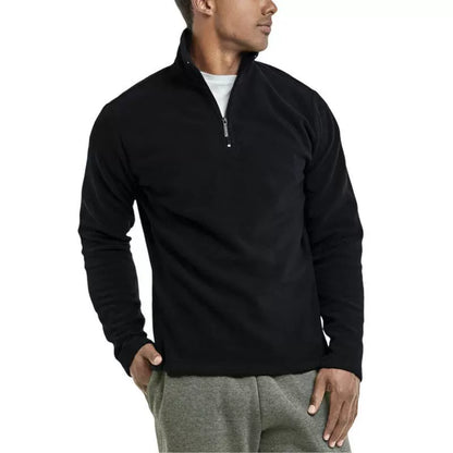 Fleece-Pullover | Halb-Reißverschluss | Pullover | Viertel-Reißverschluss-Fleece | Herren-Fleece-Schwarz-S-Chaps Herrenmode