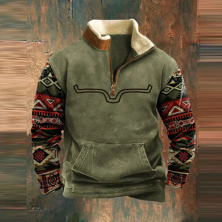 Fleece-Pullover | Half Zip | Warm | Fleece-Pullover | Herren Winterbekleidung-Grün-S-Chaps Herrenmode