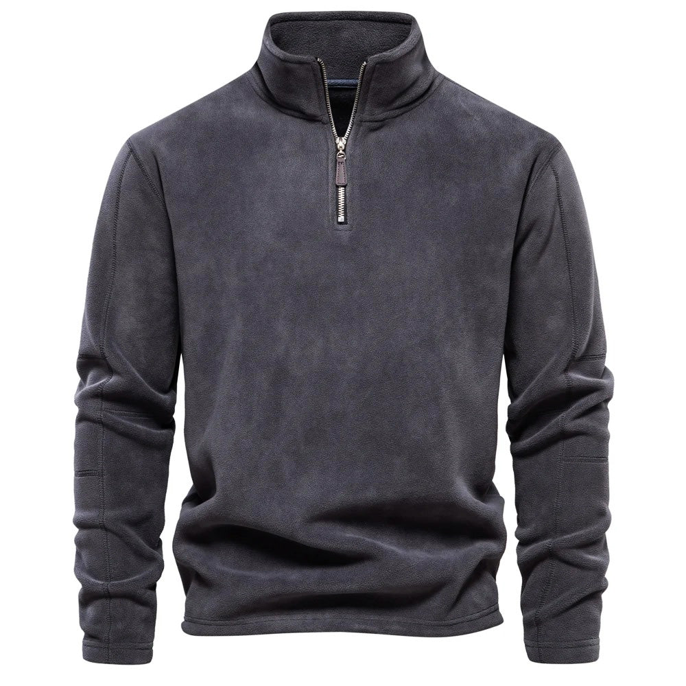 Fleece-Pullover | Half-Zip | Warm | Quarter-Zip-Fleece | Herren-Fleece-Dunkelgrau-S-Chaps Herrenmode