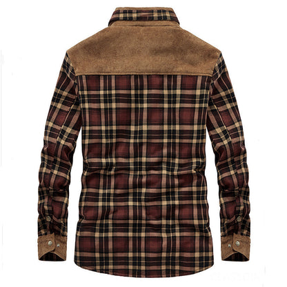 Fleecegefüttertes Overshirt – Warm – Karomuster – Fleecegefütterte Jacke – Herrenjacke-Chaps Herrenmode