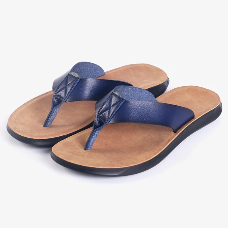 Flip Flops Piet | Klassische Zehentrenner für Herren-Blau-38-Chaps Herrenmode