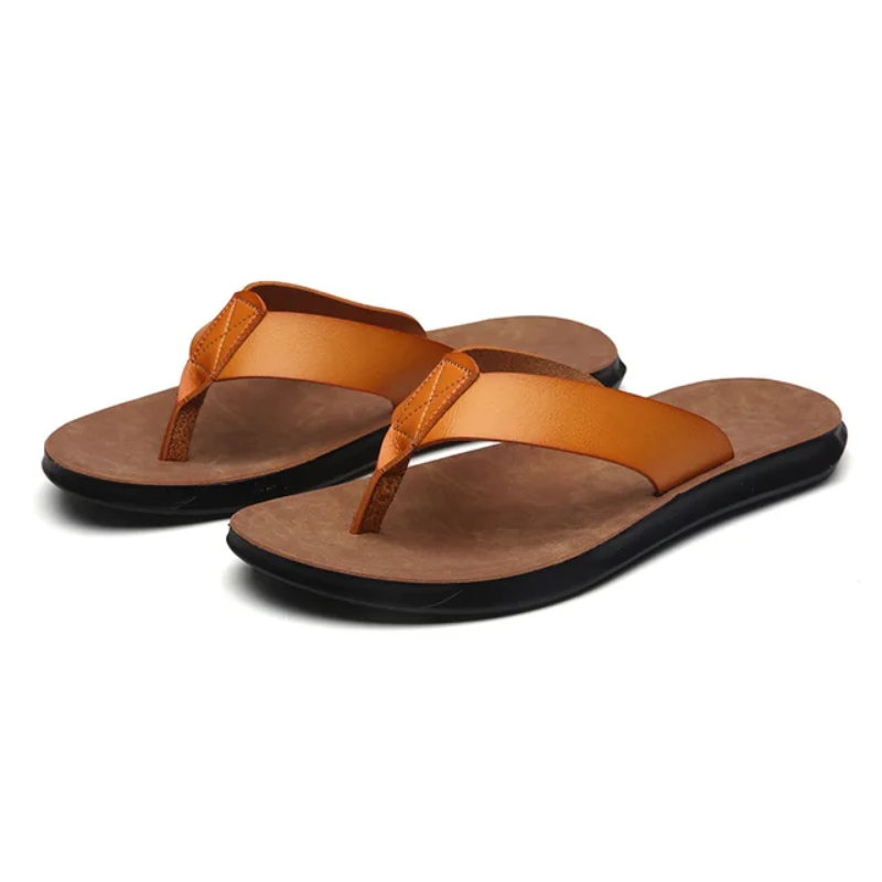 Flip Flops Piet | Klassische Zehentrenner für Herren-Orange-38-Chaps Herrenmode