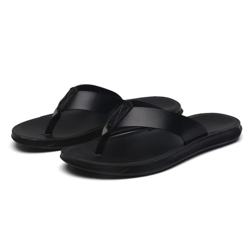 Flip Flops Piet | Klassische Zehentrenner für Herren-Schwarz-38-Chaps Herrenmode