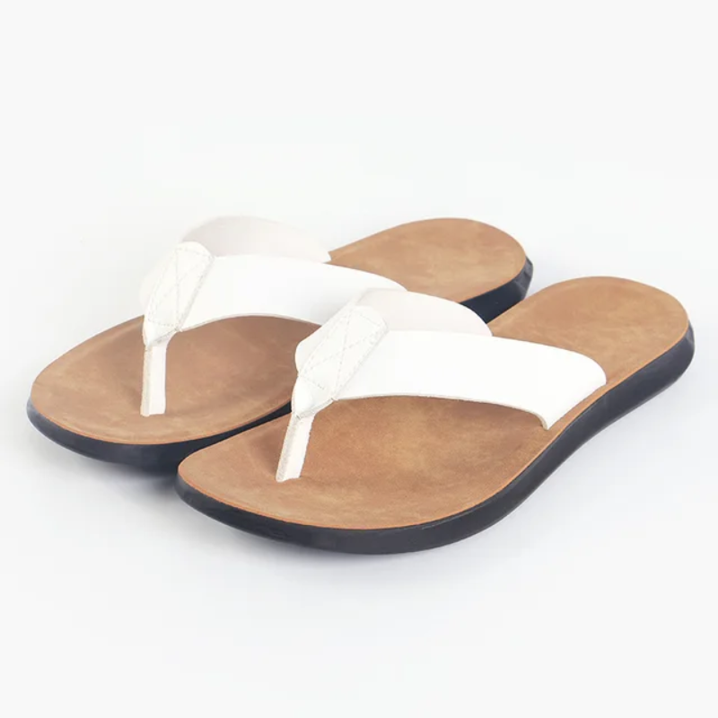 Flip Flops Piet | Klassische Zehentrenner für Herren-Weiß-38-Chaps Herrenmode