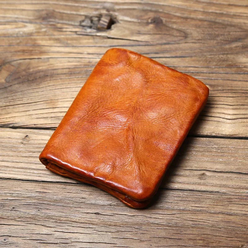 Geldbörse Herren | Rustikales Leder | Handgefertigt-Dunkelorange-Chaps Herrenmode