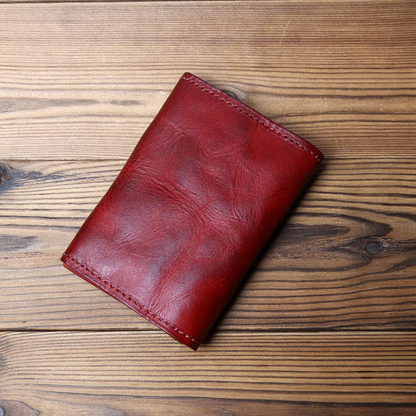 Geldbörse Herren | Vollleder | Dreifach Faltung | Druckknopf-Chaps Herrenmode