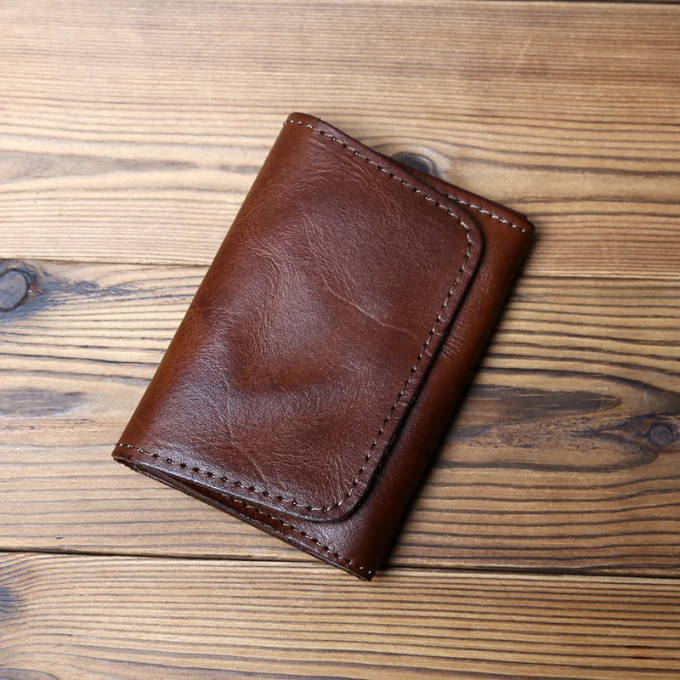 Geldbörse Herren | Vollleder | Dreifach Faltung | Druckknopf-Chaps Herrenmode