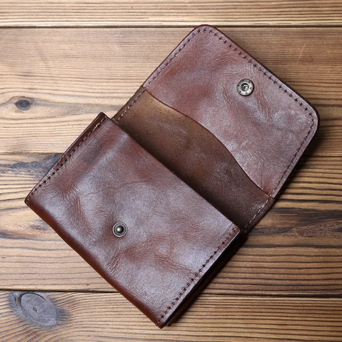 Geldbörse Herren | Vollleder | Dreifach Faltung | Druckknopf-Chaps Herrenmode