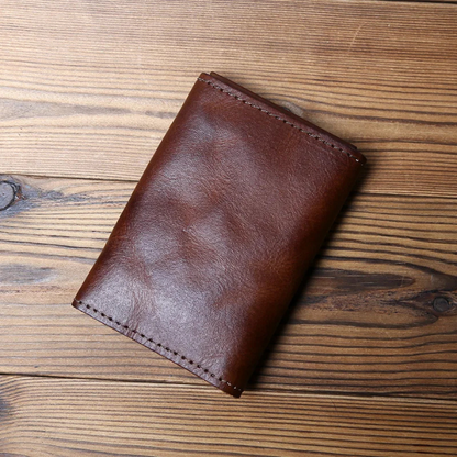 Geldbörse Herren | Vollleder | Dreifach Faltung | Druckknopf-Chaps Herrenmode