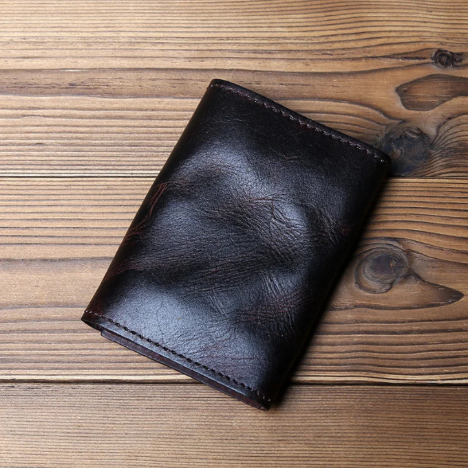 Geldbörse Herren | Vollleder | Dreifach Faltung | Druckknopf-Chaps Herrenmode