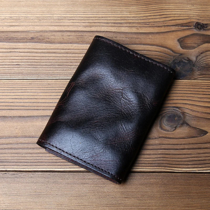 Geldbörse Herren | Vollleder | Dreifach Faltung | Druckknopf-Chaps Herrenmode