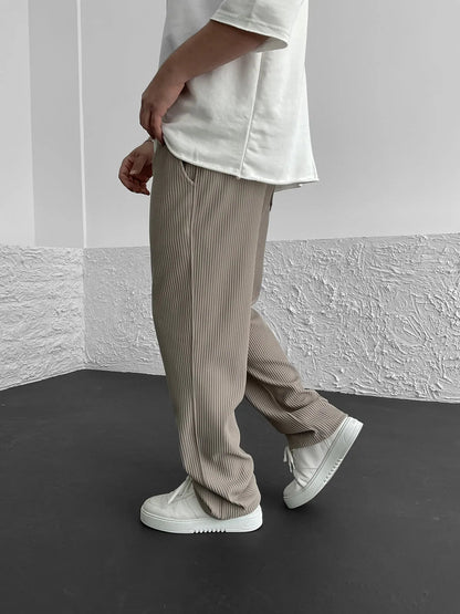 Gerippte Hose – locker sitzende Stretch-Baggy-Hose für Herren mit Kordelzug-Chaps Herrenmode