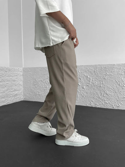 Gerippte Hose – locker sitzende Stretch-Baggy-Hose für Herren mit Kordelzug-Chaps Herrenmode