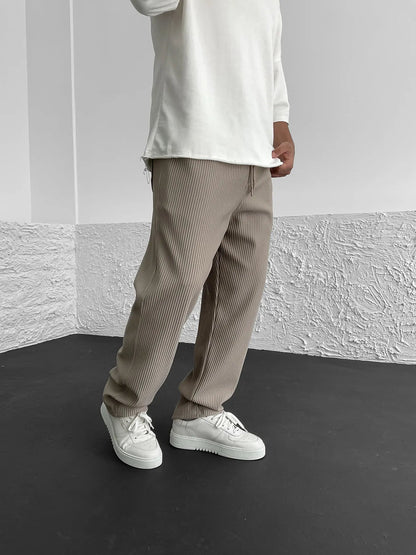 Gerippte Hose – locker sitzende Stretch-Baggy-Hose für Herren mit Kordelzug-Chaps Herrenmode