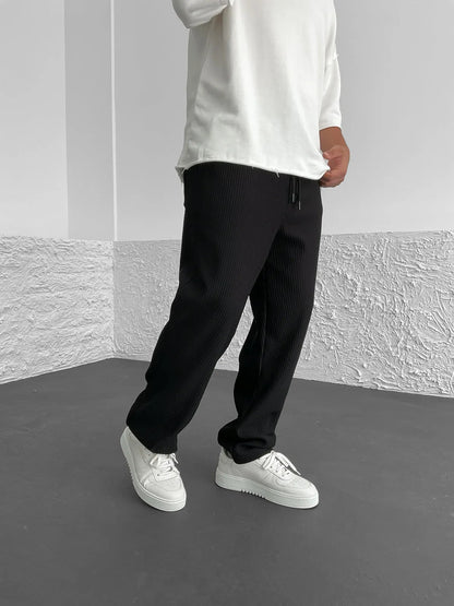 Gerippte Hose – locker sitzende Stretch-Baggy-Hose für Herren mit Kordelzug-Chaps Herrenmode