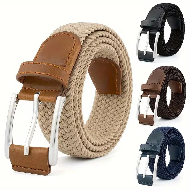 Gürtel Herren Geflochten | Stretch Stoffgürtel | Dornschließe | 112 cm-Chaps Herrenmode