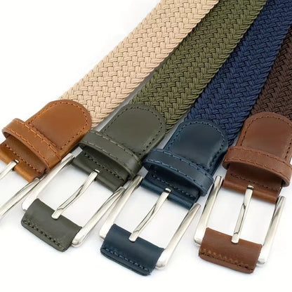 Gürtel Herren Geflochten | Stretch Stoffgürtel | Dornschließe | 112 cm-Chaps Herrenmode