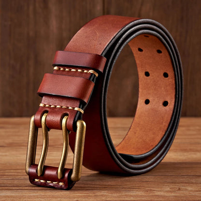 Gürtel Herren | Ledergürtel | Doppeldorn Schnalle | Vintage-Chaps Herrenmode
