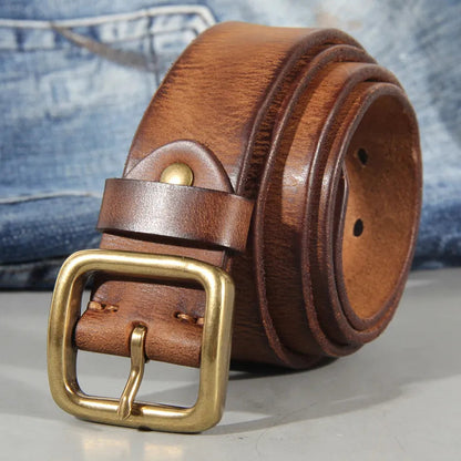 Gürtel Herren | Ledergürtel | Handgefärbt | Massive Messingschnalle-Chaps Herrenmode