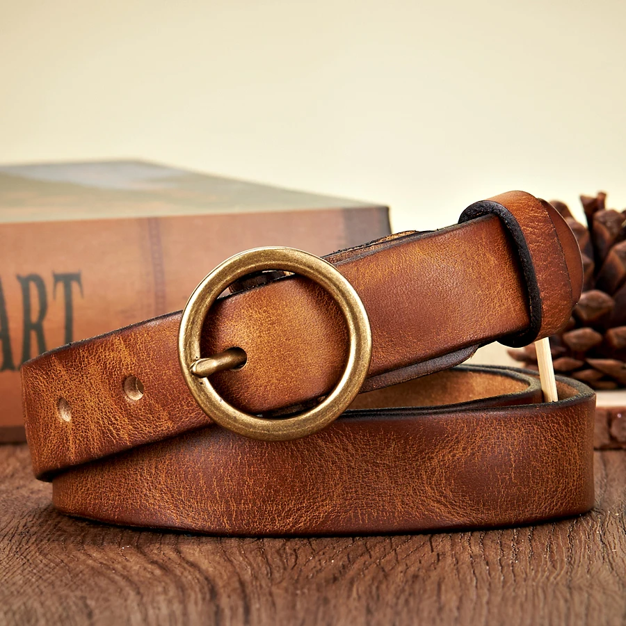 Gürtel Herren | Ledergürtel | Rundschnalle | Vintage Optik-Chaps Herrenmode