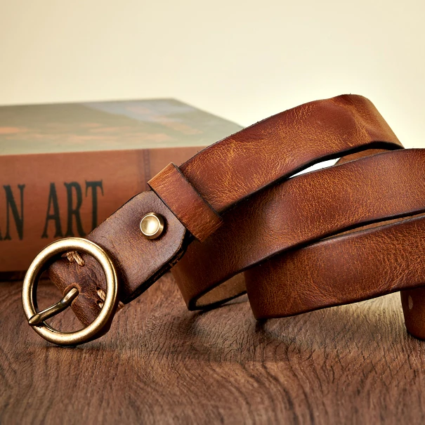 Gürtel Herren | Ledergürtel | Rundschnalle | Vintage Optik-Chaps Herrenmode