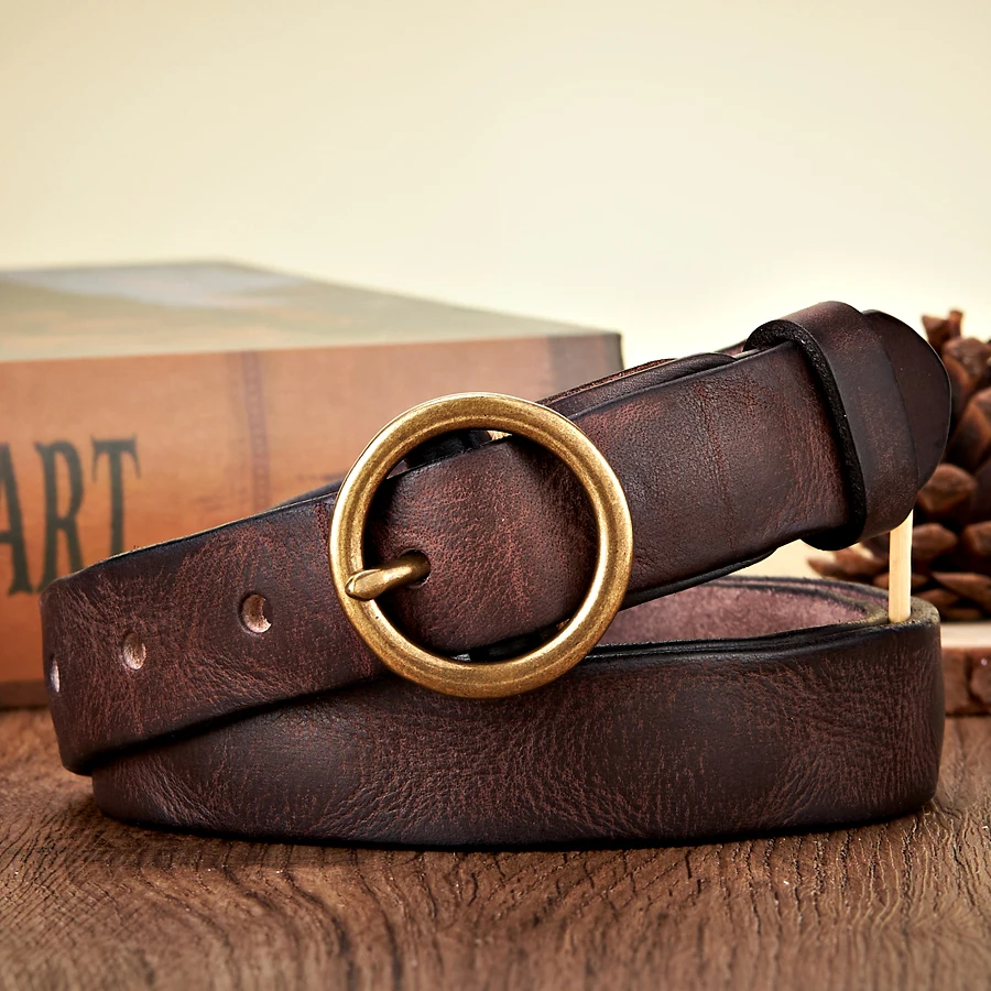 Gürtel Herren | Ledergürtel | Rundschnalle | Vintage Optik-Chaps Herrenmode