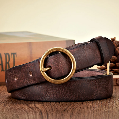 Gürtel Herren | Ledergürtel | Rundschnalle | Vintage Optik-Chaps Herrenmode