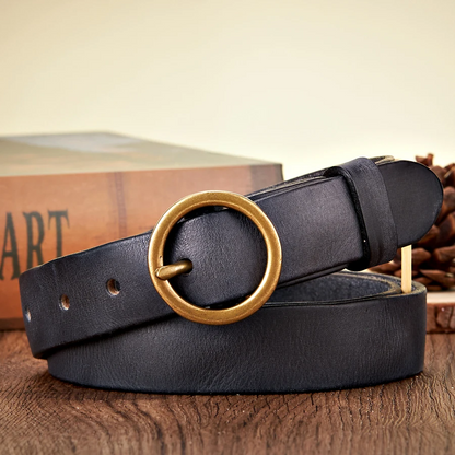 Gürtel Herren | Ledergürtel | Rundschnalle | Vintage Optik-Chaps Herrenmode