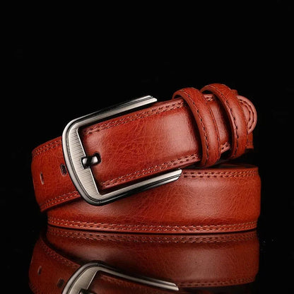 Gürtel Herren | Ledergürtel | Vollleder | Gebürstete Schnalle-Rot-S-Chaps Herrenmode