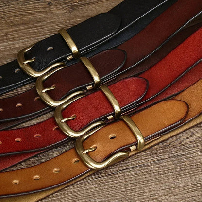 Gürtel Herren | Vollleder | Antike Messingschnalle | Handgefertigt-Chaps Herrenmode
