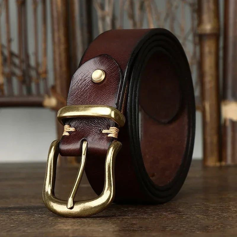 Gürtel Herren | Vollleder | Antike Messingschnalle | Handgefertigt-Chaps Herrenmode