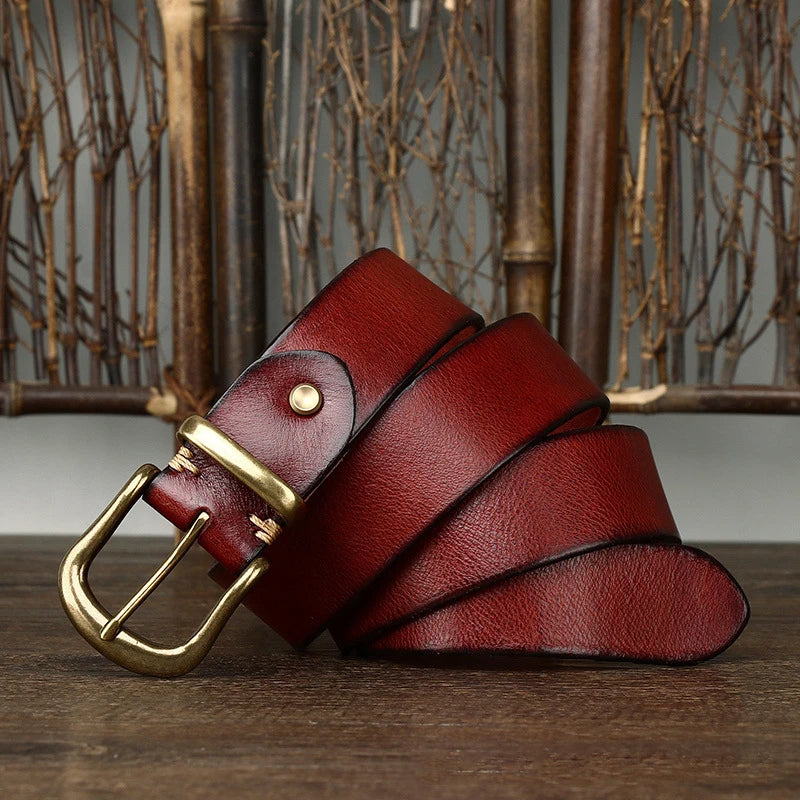 Gürtel Herren | Vollleder | Antike Messingschnalle | Handgefertigt-Chaps Herrenmode