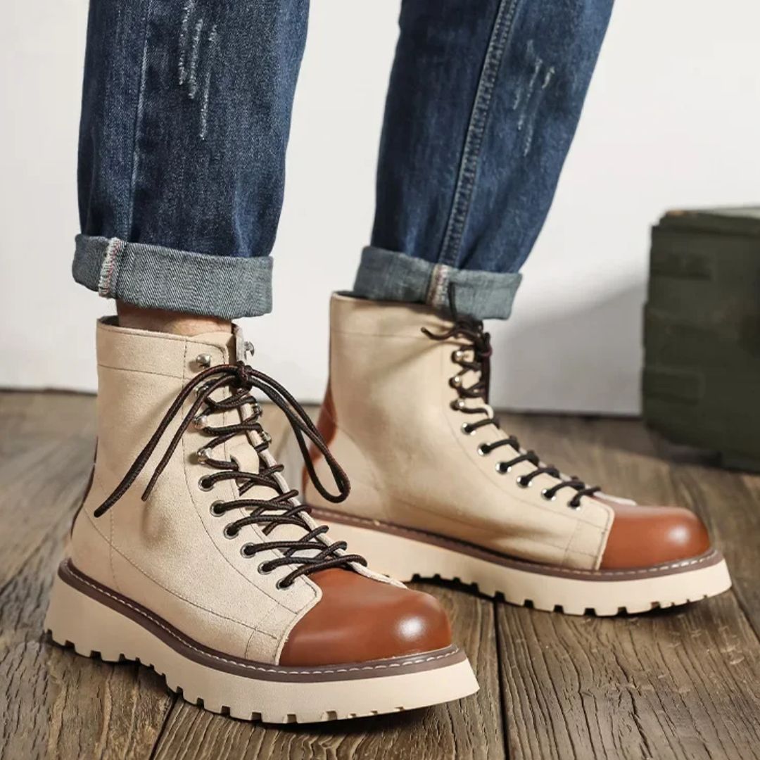 Haferlschuhe - Herren Leder Beige Oktoberfest-Chaps Herrenmode