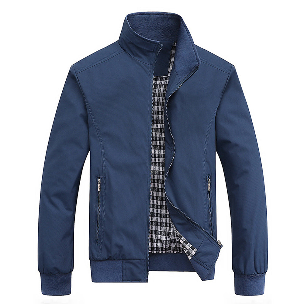 Harrington-Jacke | Mit Reißverschluss | Herbst | Windjacke | Herrenjacke-Blau-S-Chaps Herrenmode