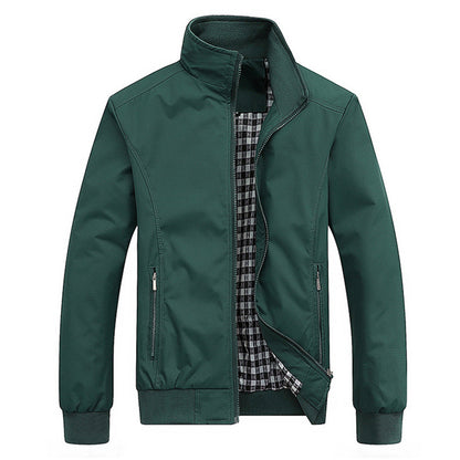 Harrington-Jacke | Mit Reißverschluss | Herbst | Windjacke | Herrenjacke-Grün-S-Chaps Herrenmode