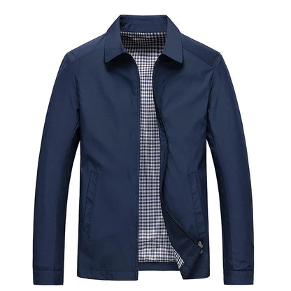 Harrington Jacke – mit Reißverschluss – leicht – winddicht – Herrenjacke-Marineblau-S-Chaps Herrenmode